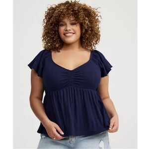 Torrid Sweetheart Flutter Sleeve Babydoll Top